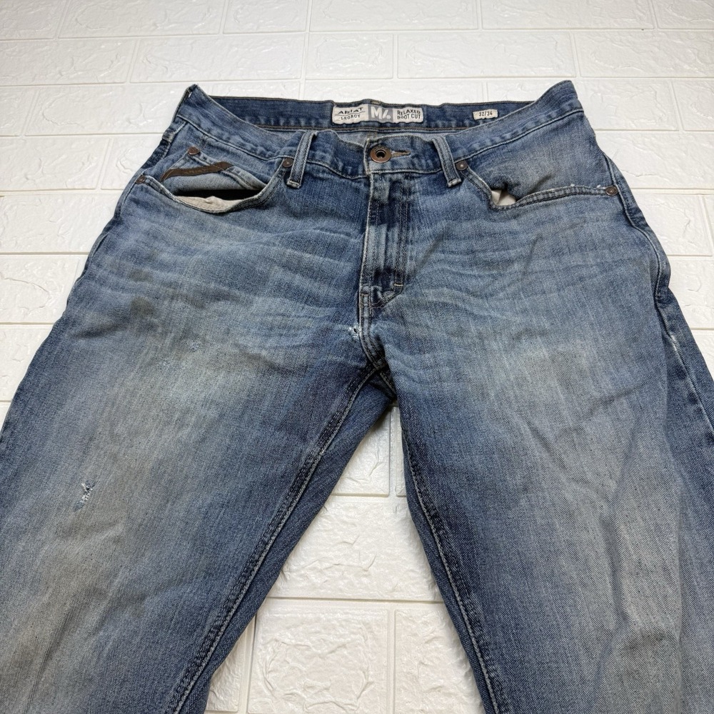 Ariat Relaxed m4 Bootcut Jeans Blue Medium Wash Denim 5-Pocket Size 32/34